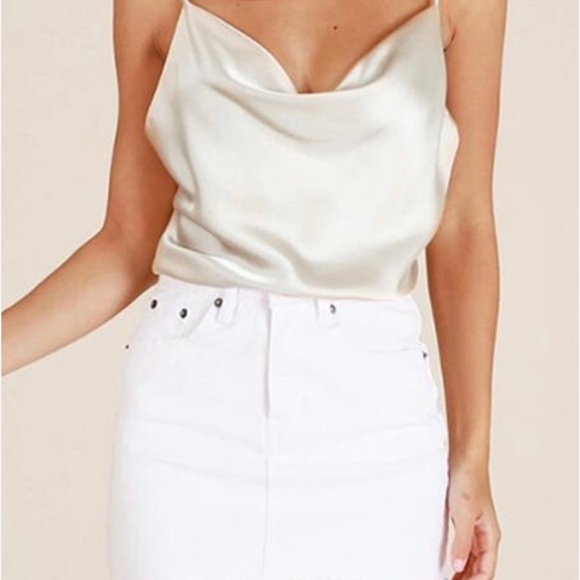 Tops - White Cowl Neck Cami